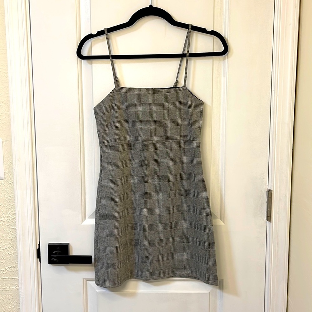 Plaid mini dress straps